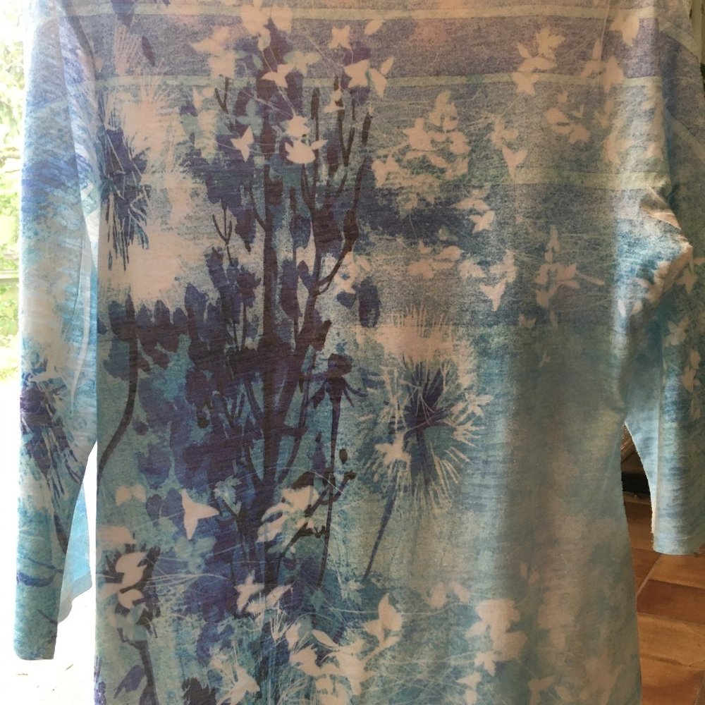 Pretty "watercolor" Floral tee - Coldwater Creek